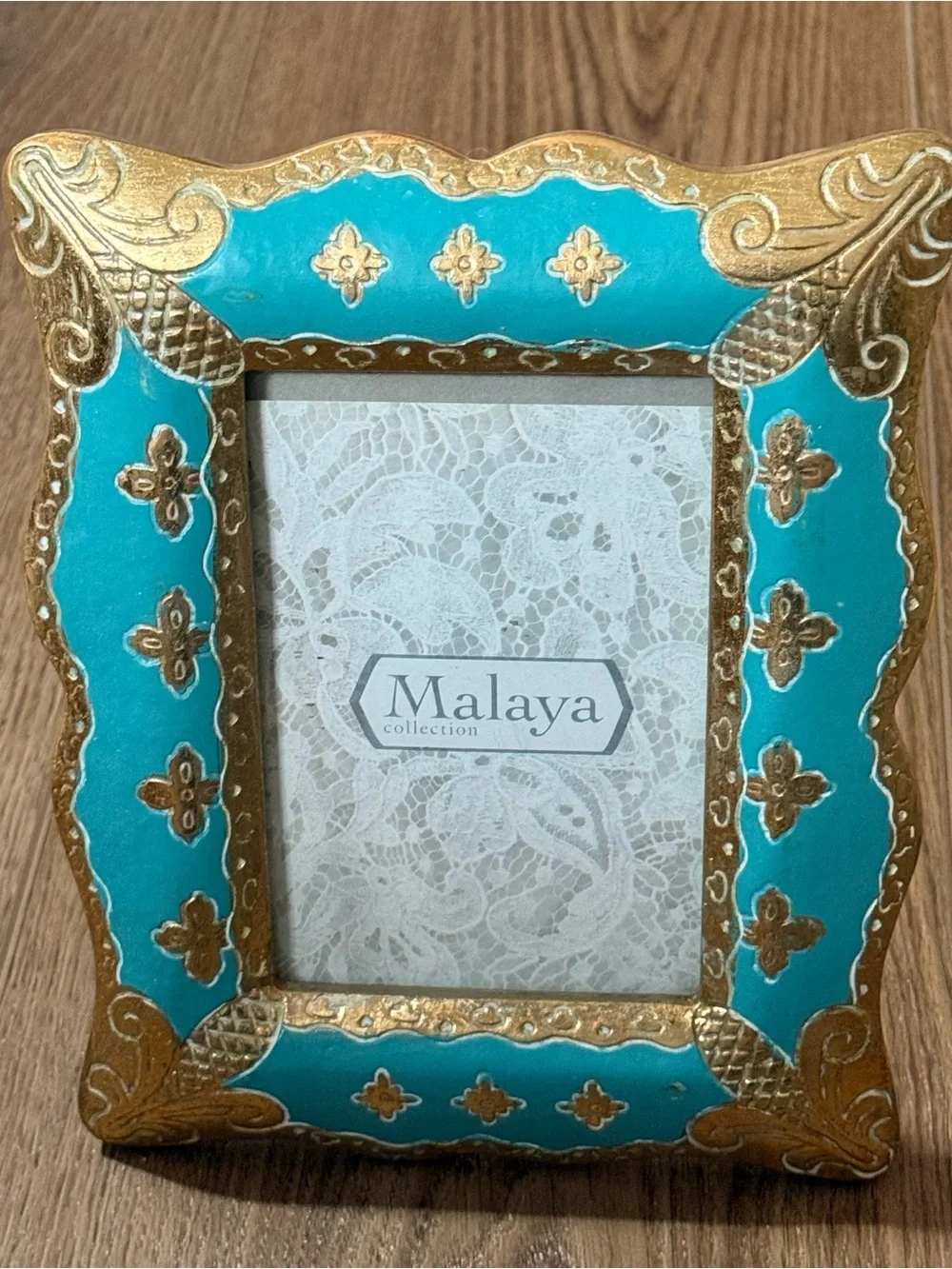Turquoise and Gold Decorative Picture Frame